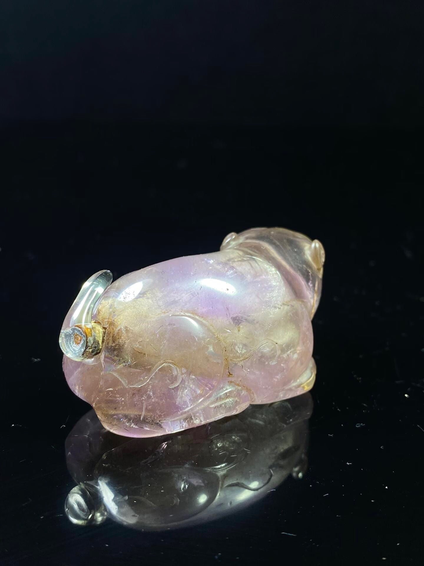 Chinese antique crystal horse shaped snuff bottle