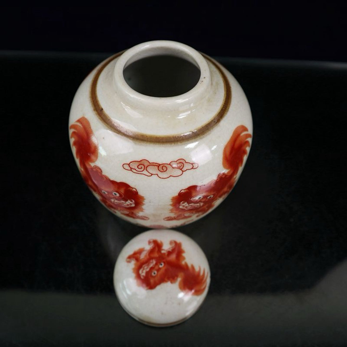 Ceramic open panel pink pearl jar