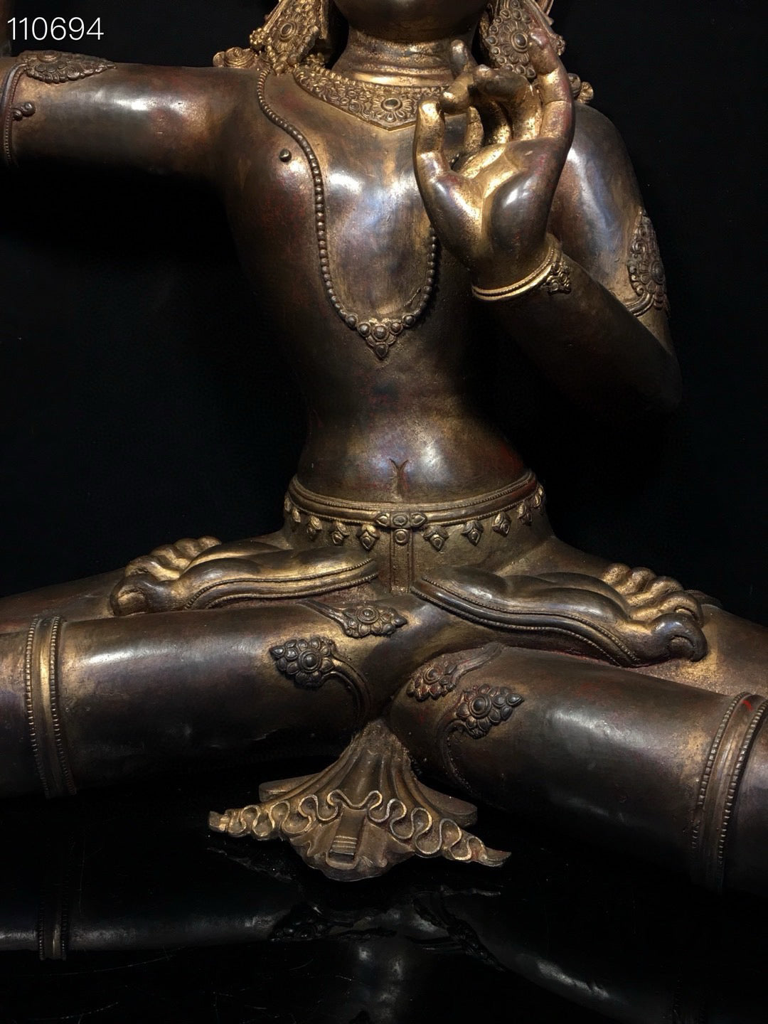 Chinese antique pure copper statue of Manjushri Bodhisattva