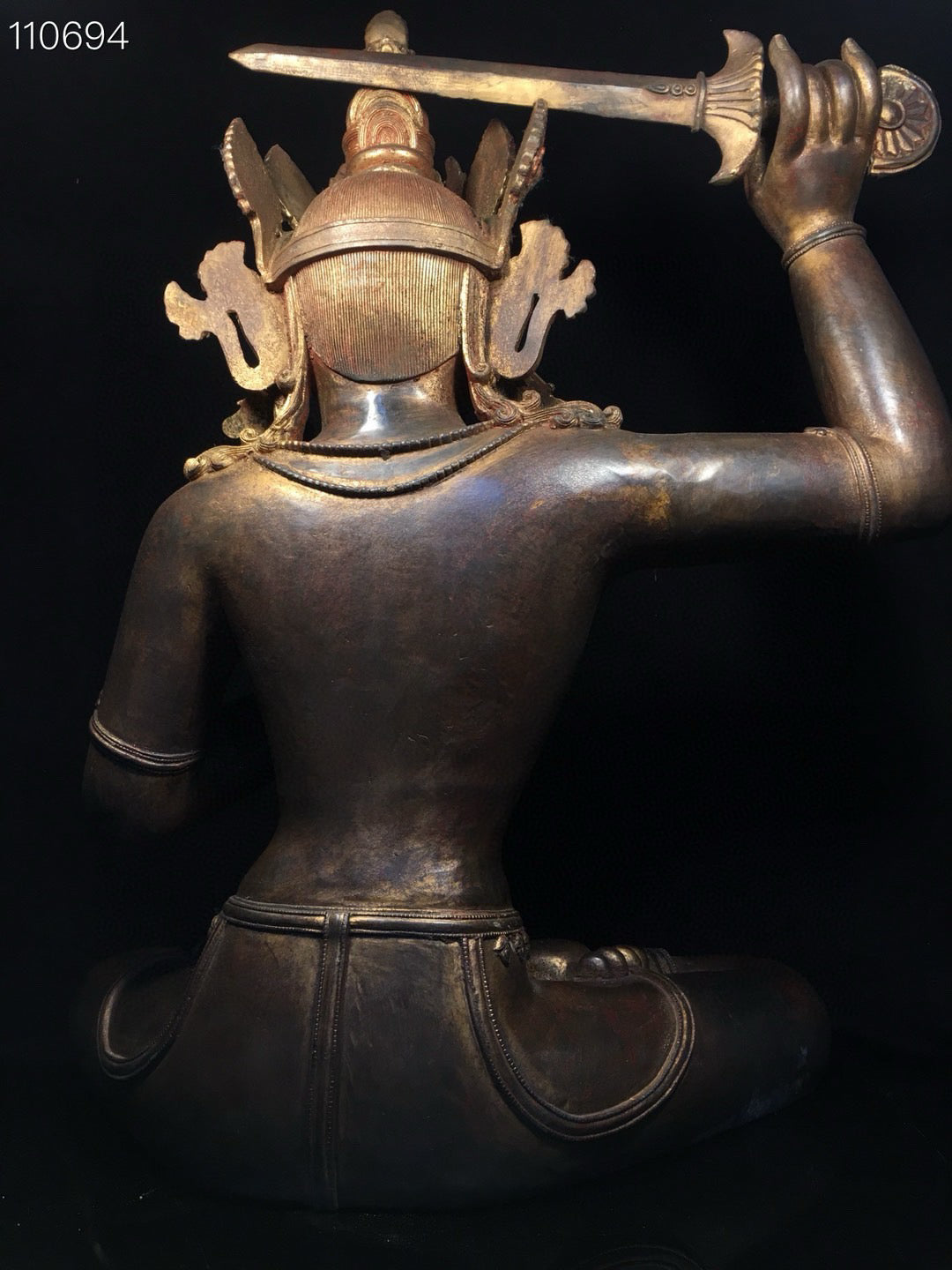 Chinese antique pure copper statue of Manjushri Bodhisattva