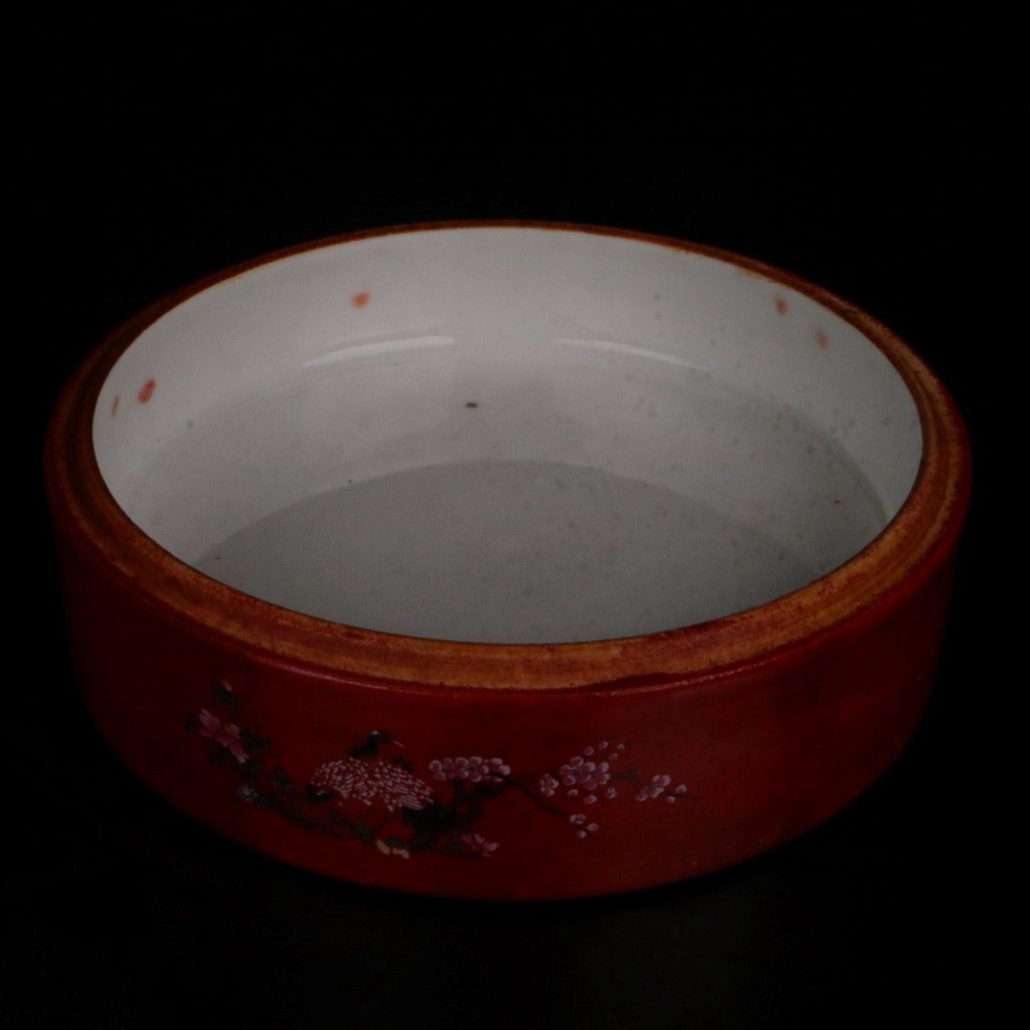 Ceramic Sand Red Window Fairy Crane Pattern Fruit Box