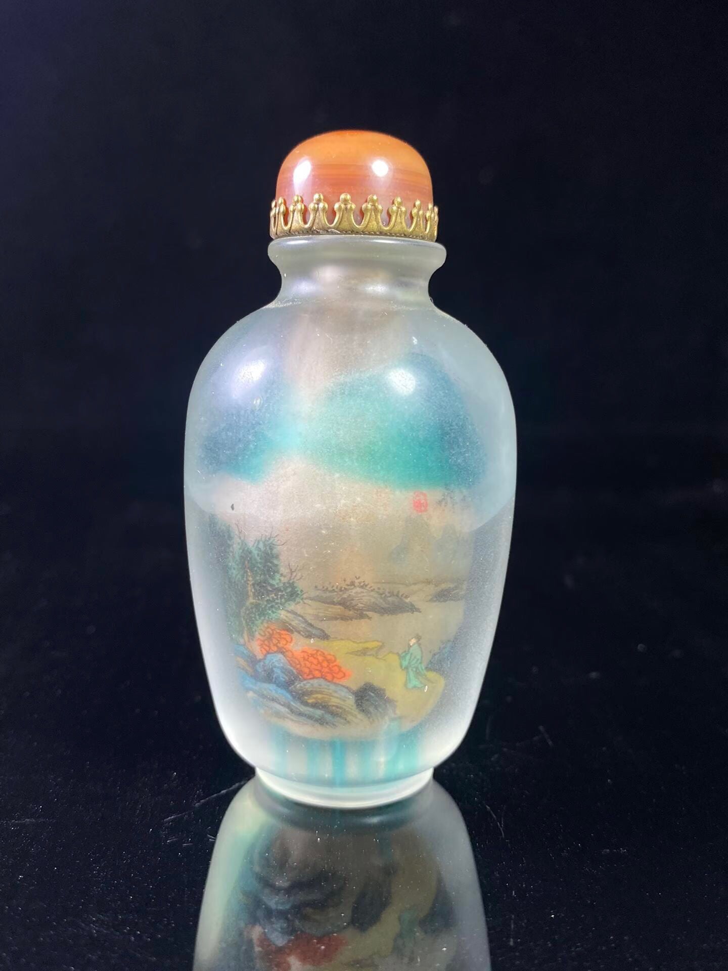 Chinese antique glass inner painted snuff bottle