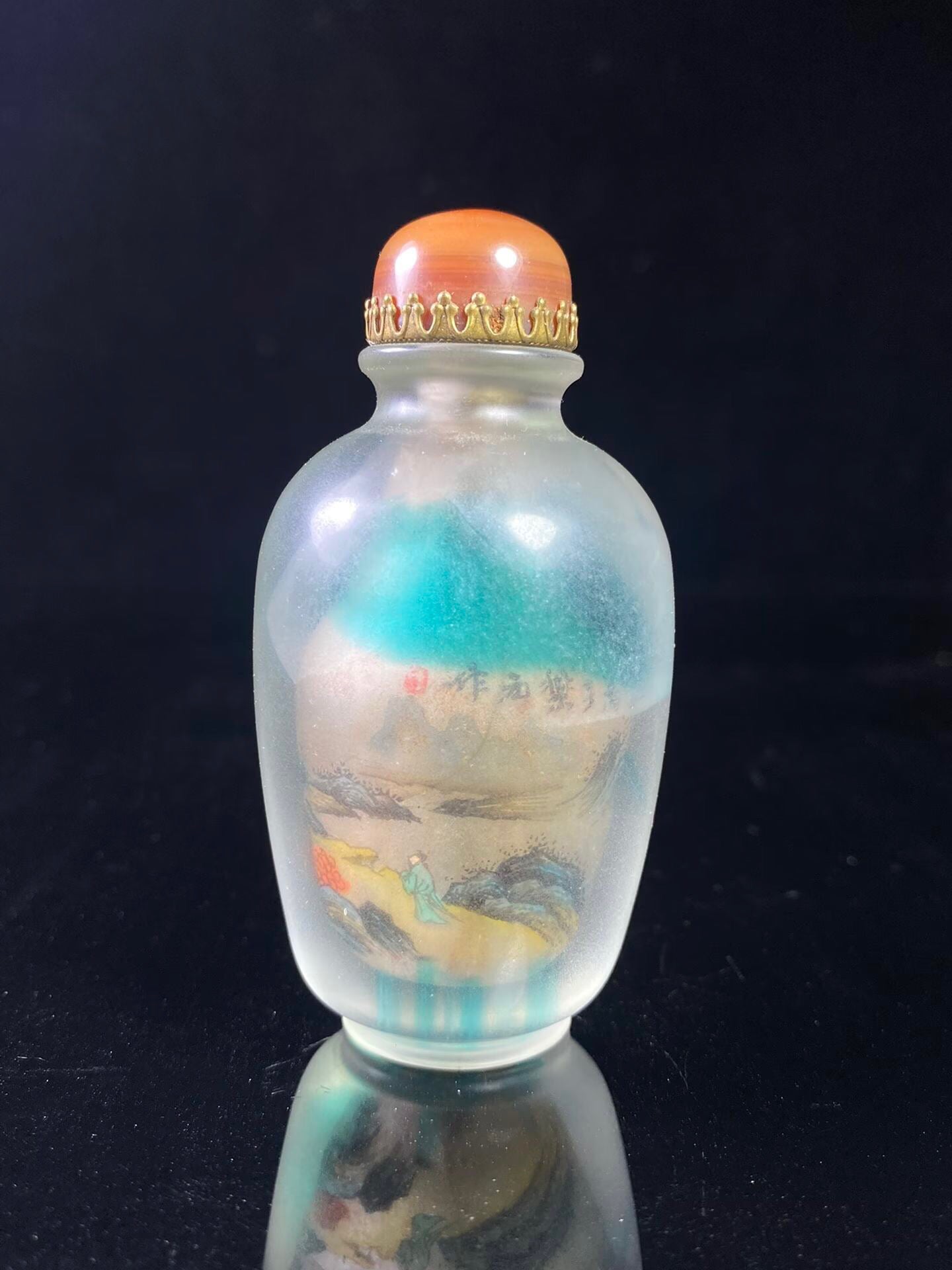 Chinese antique glass inner painted snuff bottle