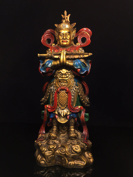 Chinese antique pure copper painted Weituo