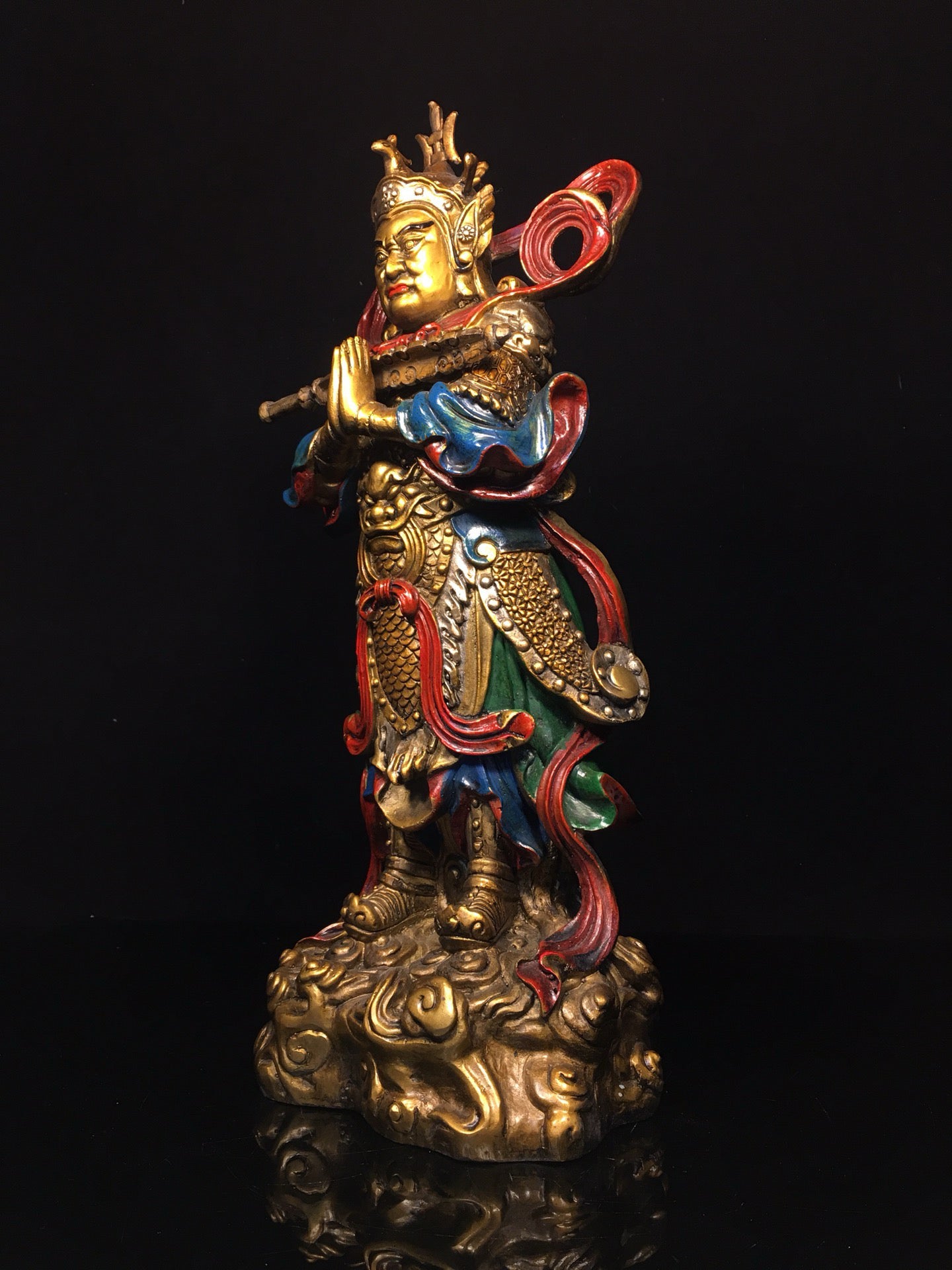 Chinese antique pure copper painted Weituo