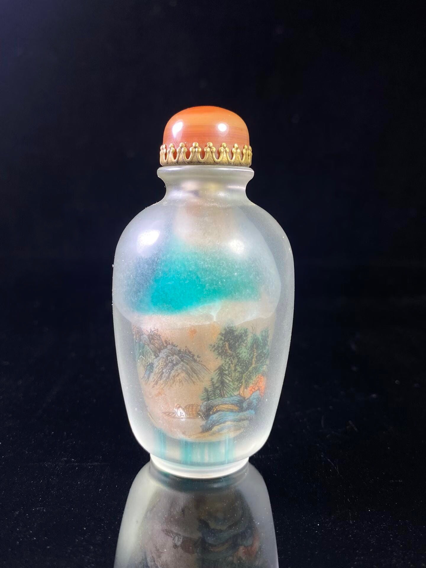Chinese antique glass inner painted snuff bottle