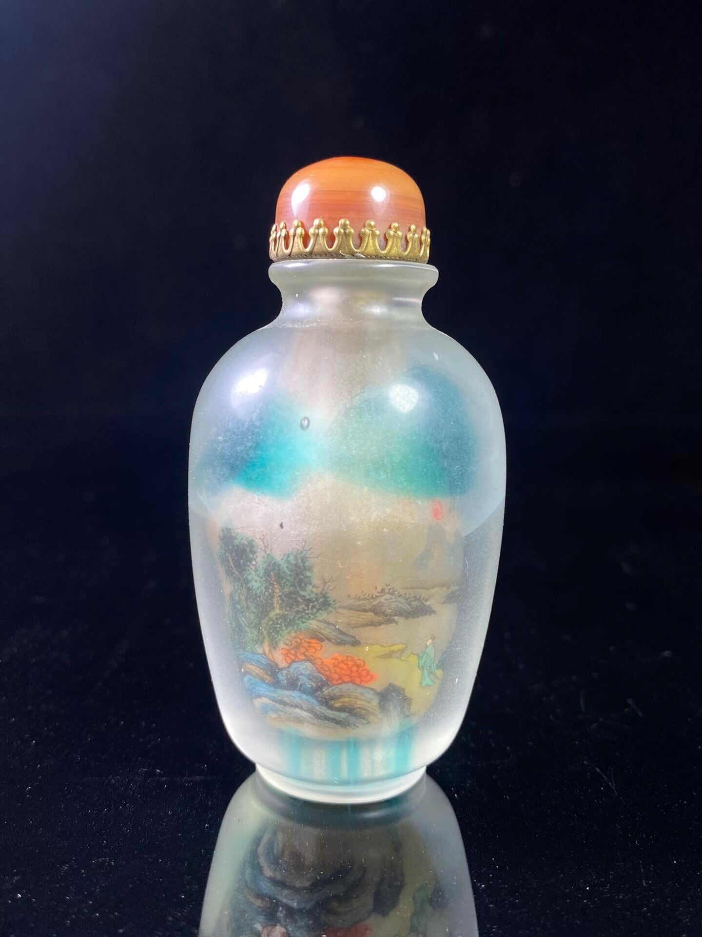 Chinese antique glass inner painted snuff bottle