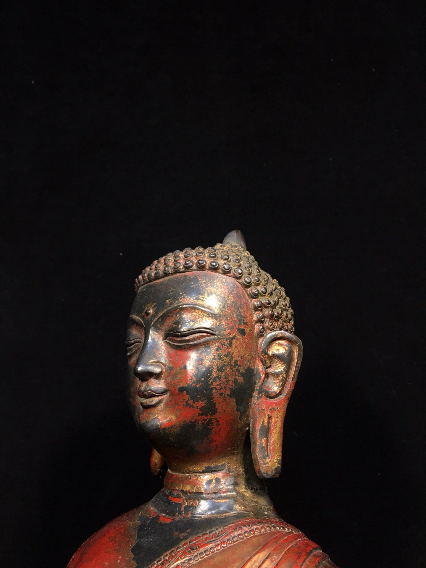 Chinese antique pure copper statue of Shakyamuni Buddha