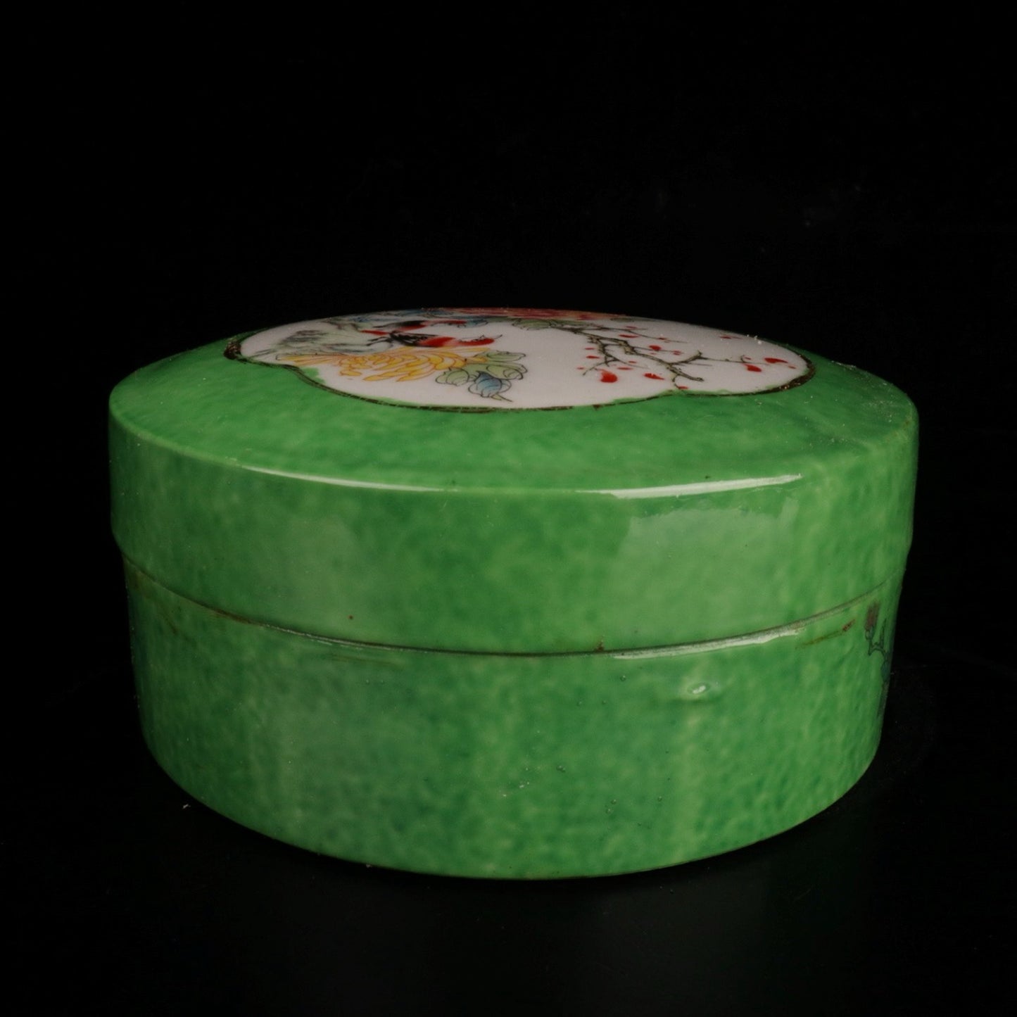 Ceramic Green Window Flower and Bird Printing Box