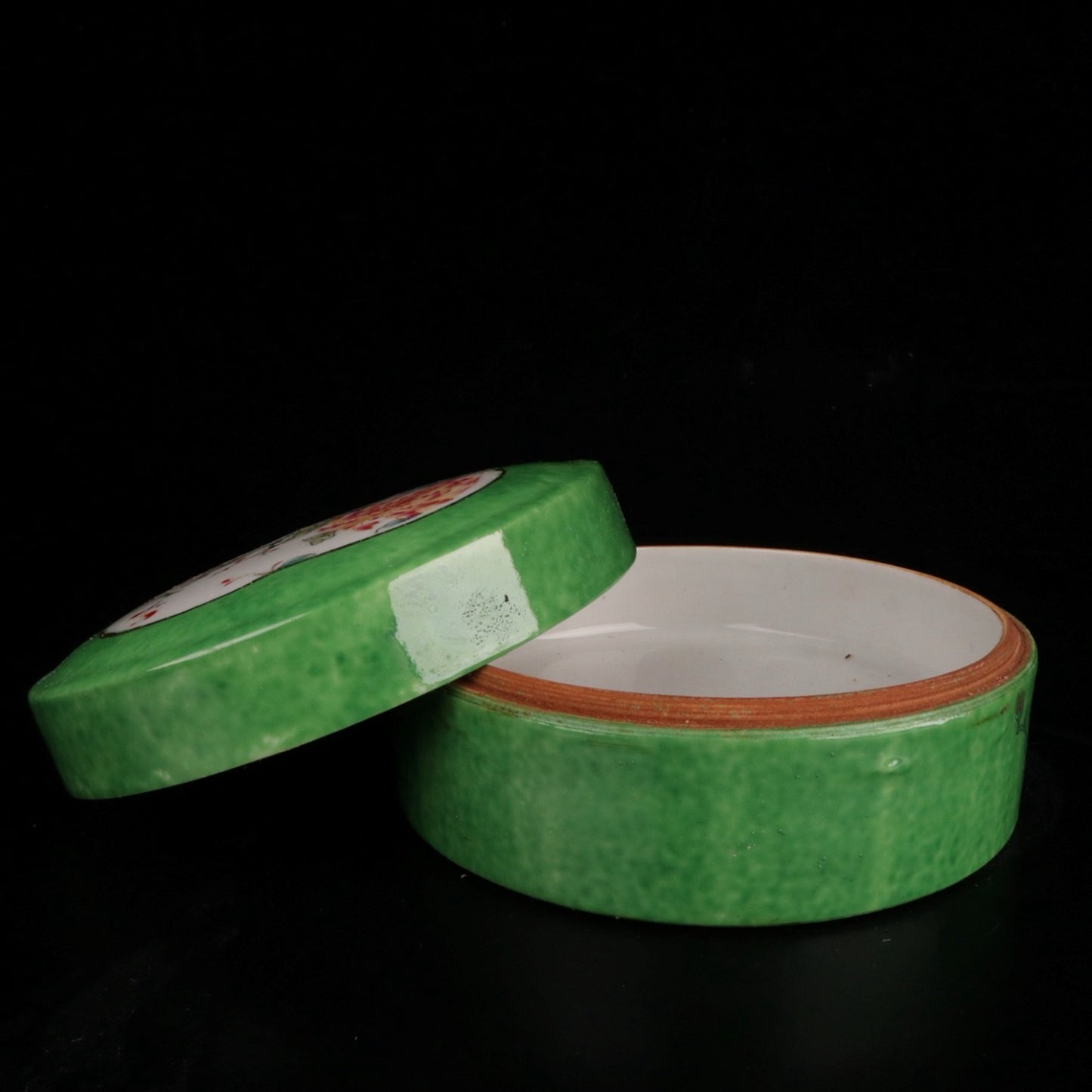 Ceramic Green Window Flower and Bird Printing Box