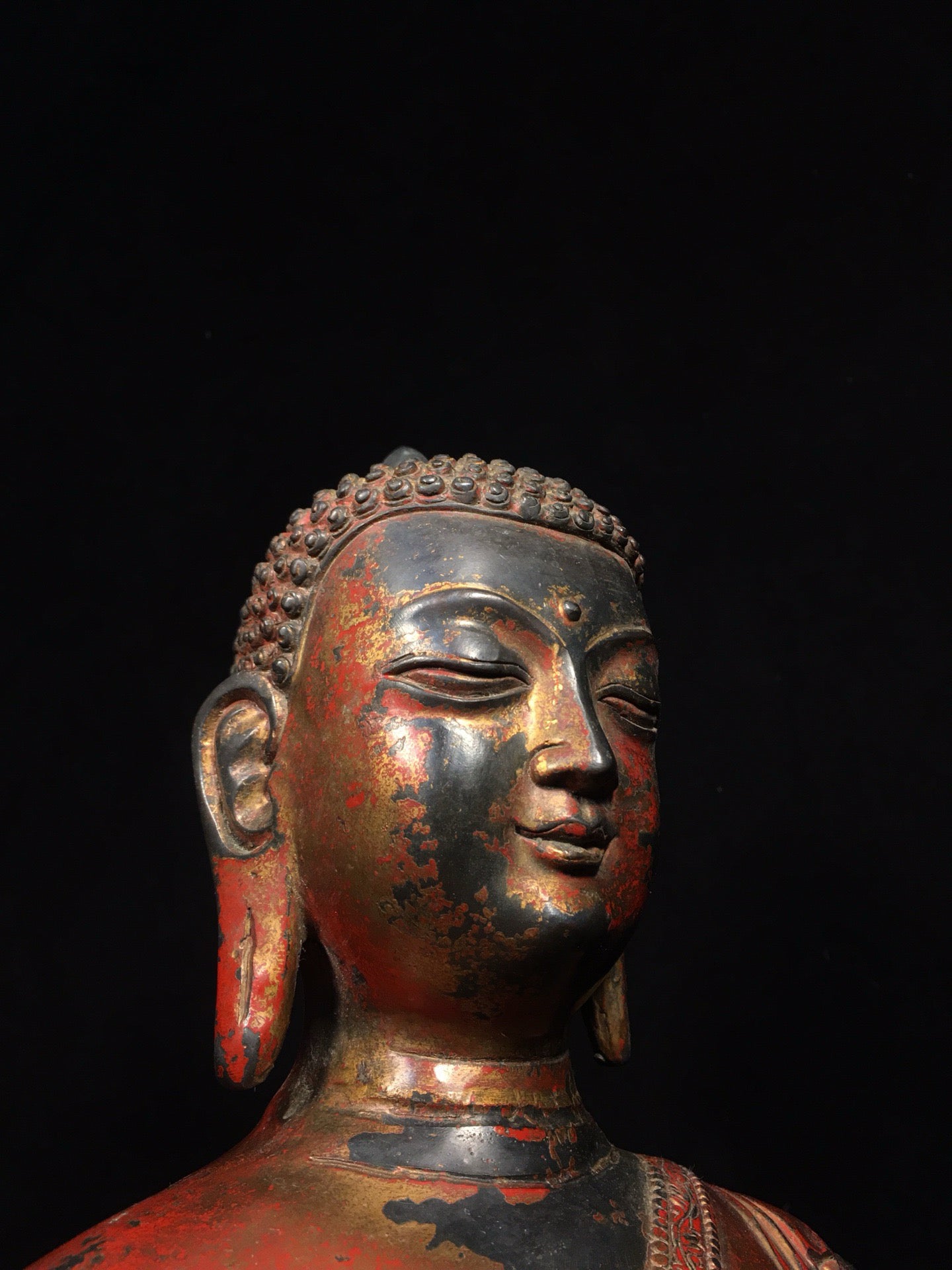 Chinese antique pure copper statue of Shakyamuni Buddha
