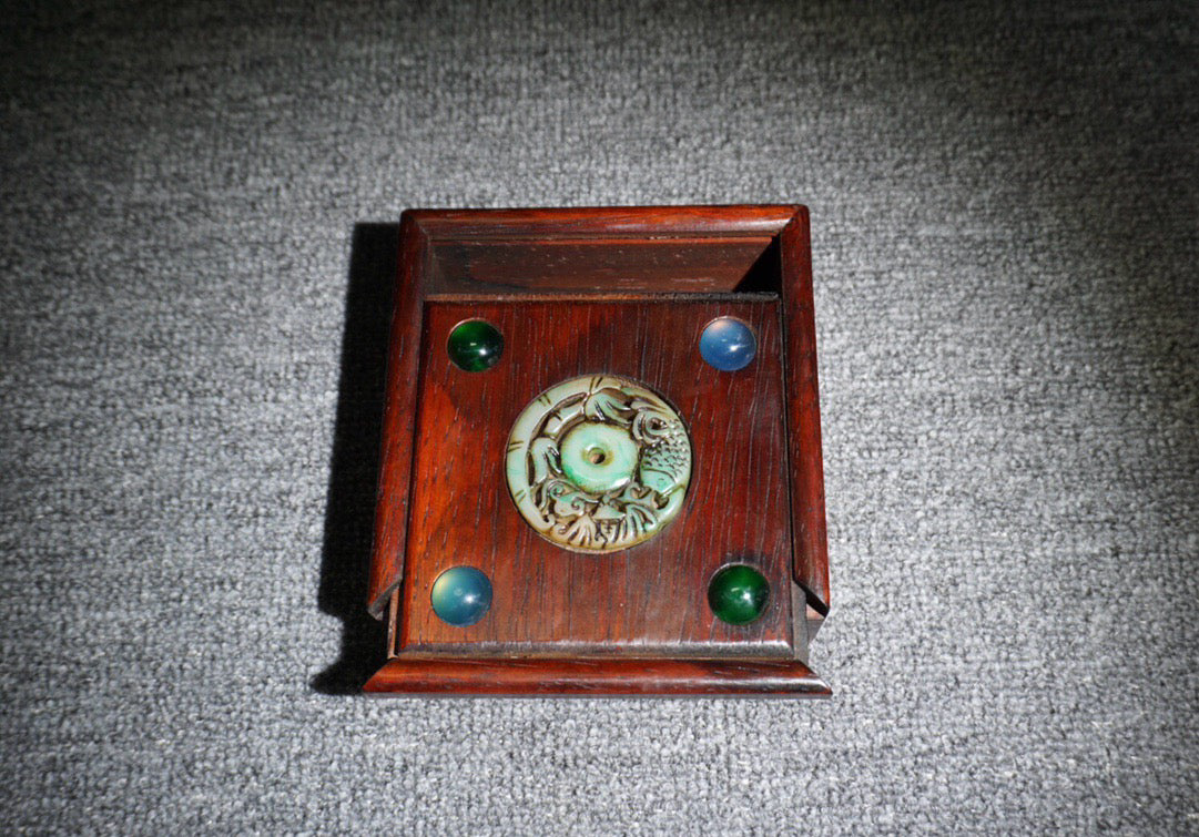 Pear wood square jewelry box