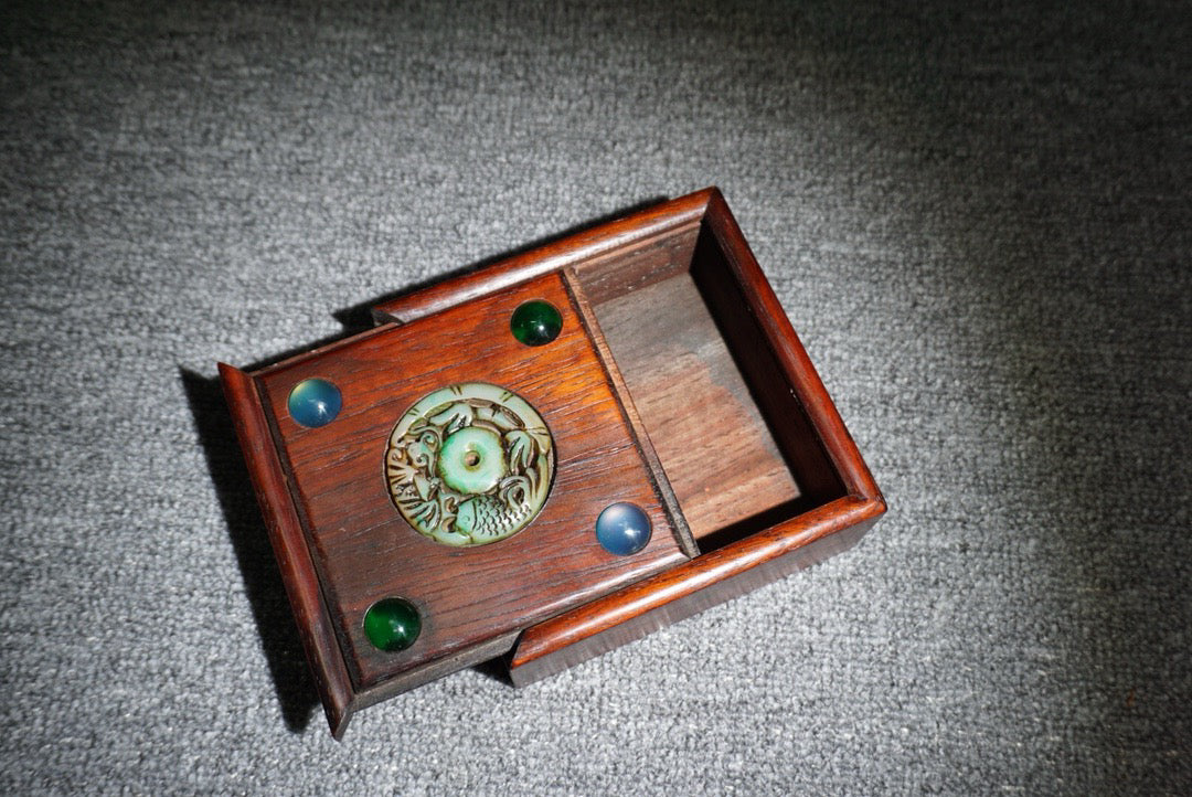 Pear wood square jewelry box