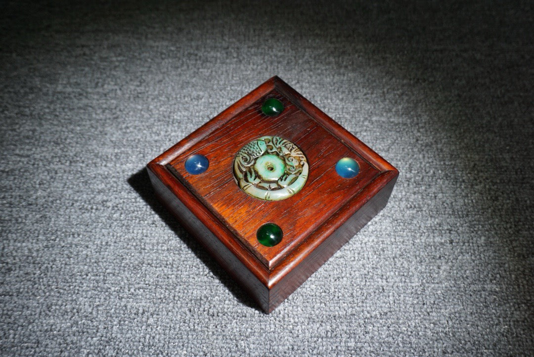 Pear wood square jewelry box
