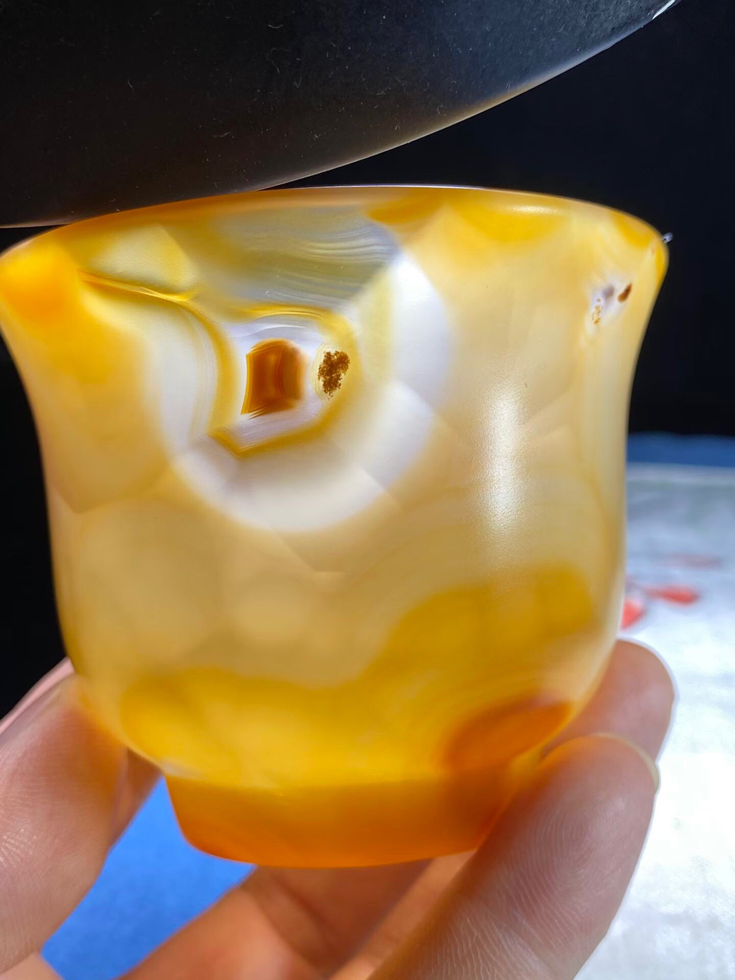 Chinese antique agate carved cup