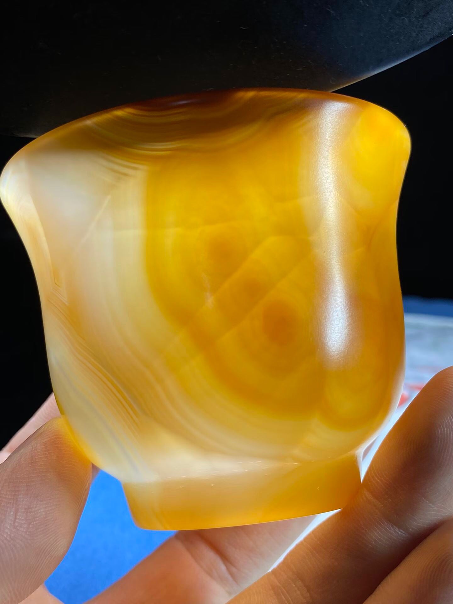 Chinese antique agate carved cup