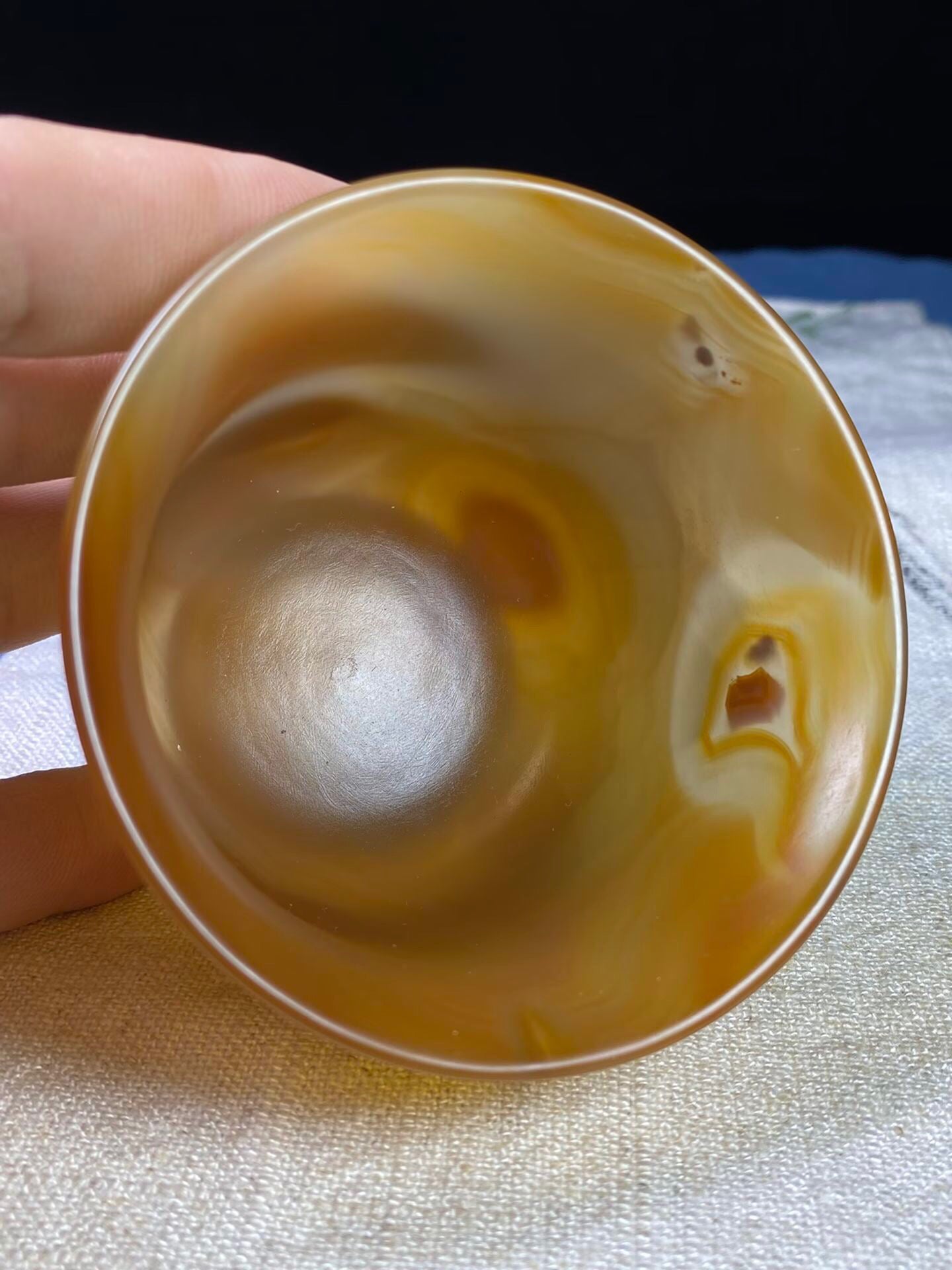 Chinese antique agate carved cup