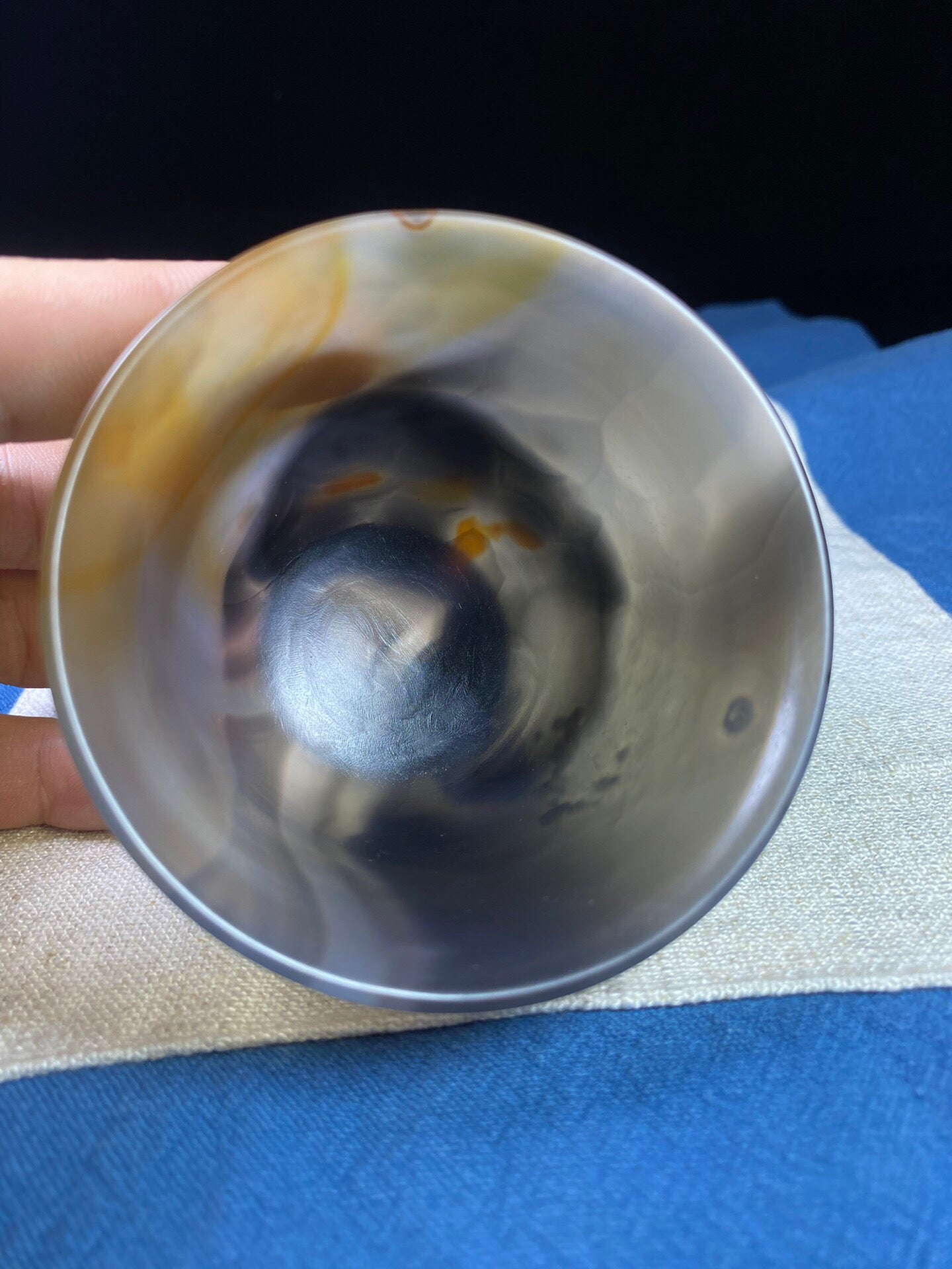 Chinese antique agate carved cup