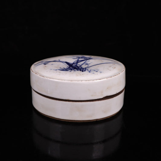 Ceramic blue and white glazed blue and blue pattern printing box