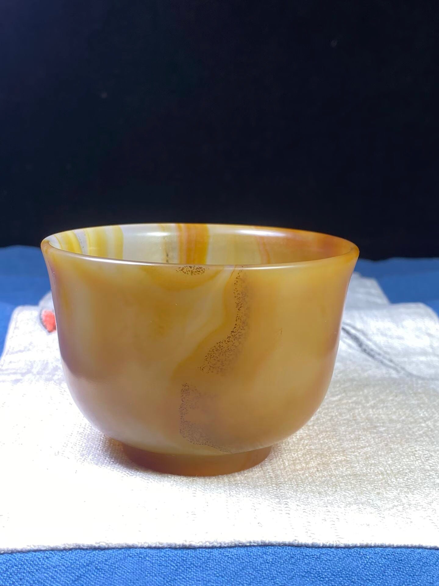 Chinese antique agate carved cup