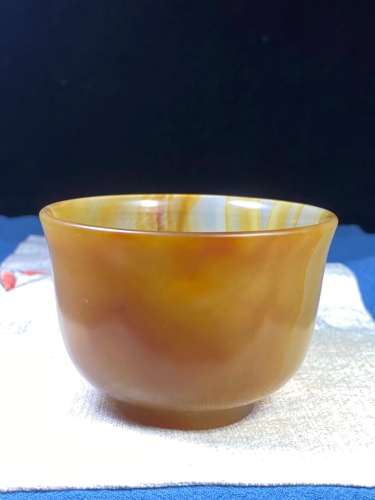 Chinese antique agate carved cup