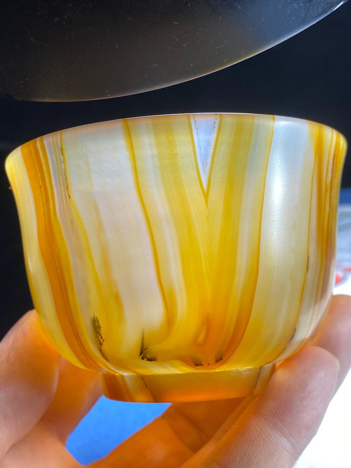 Chinese antique agate carved cup