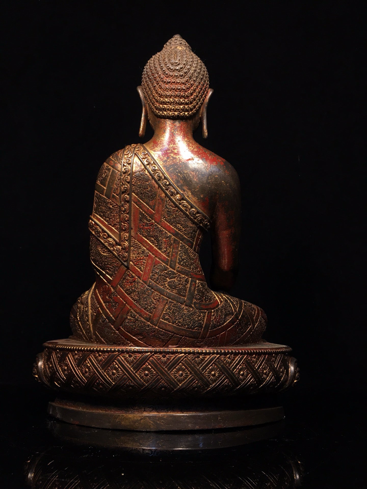 Chinese antique pure copper statue of Shakyamuni Buddha
