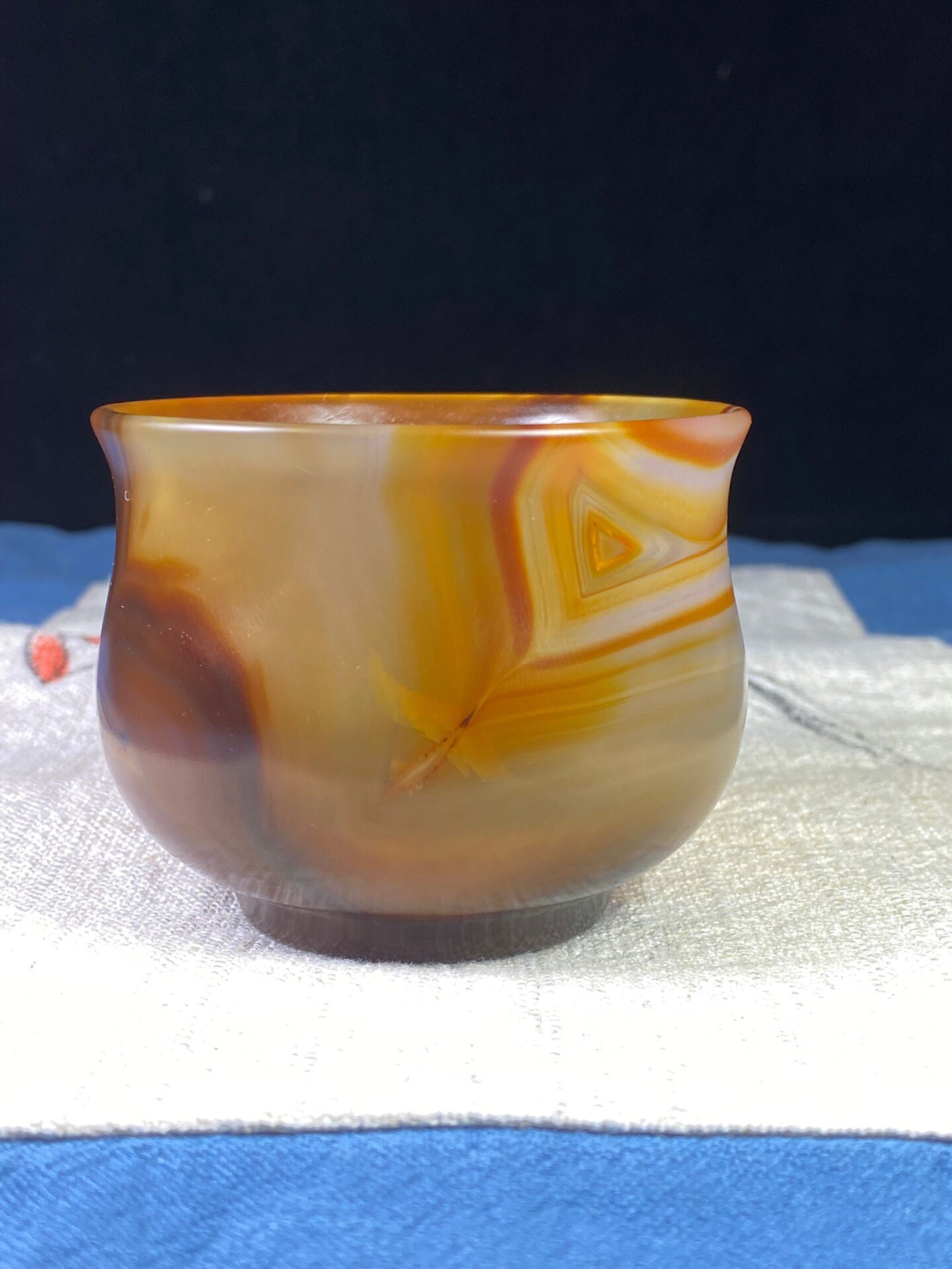 Chinese antique agate carved cup