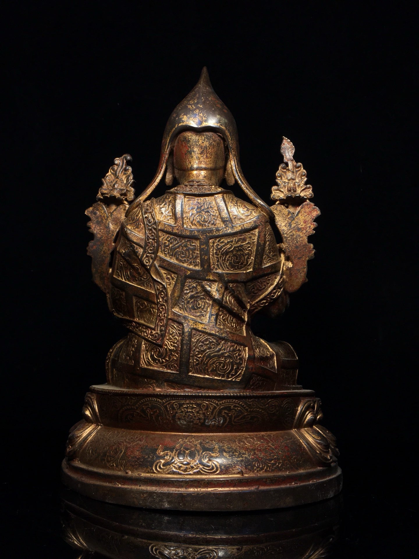 Chinese antique pure copper statue of Zongkhapa Buddha