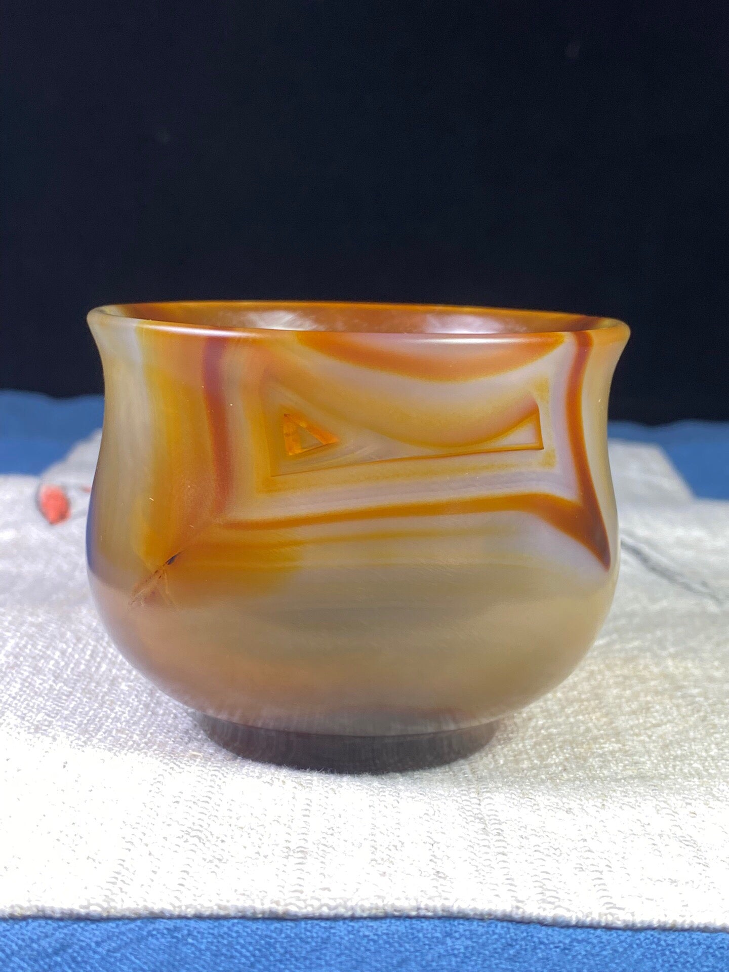 Chinese antique agate carved cup