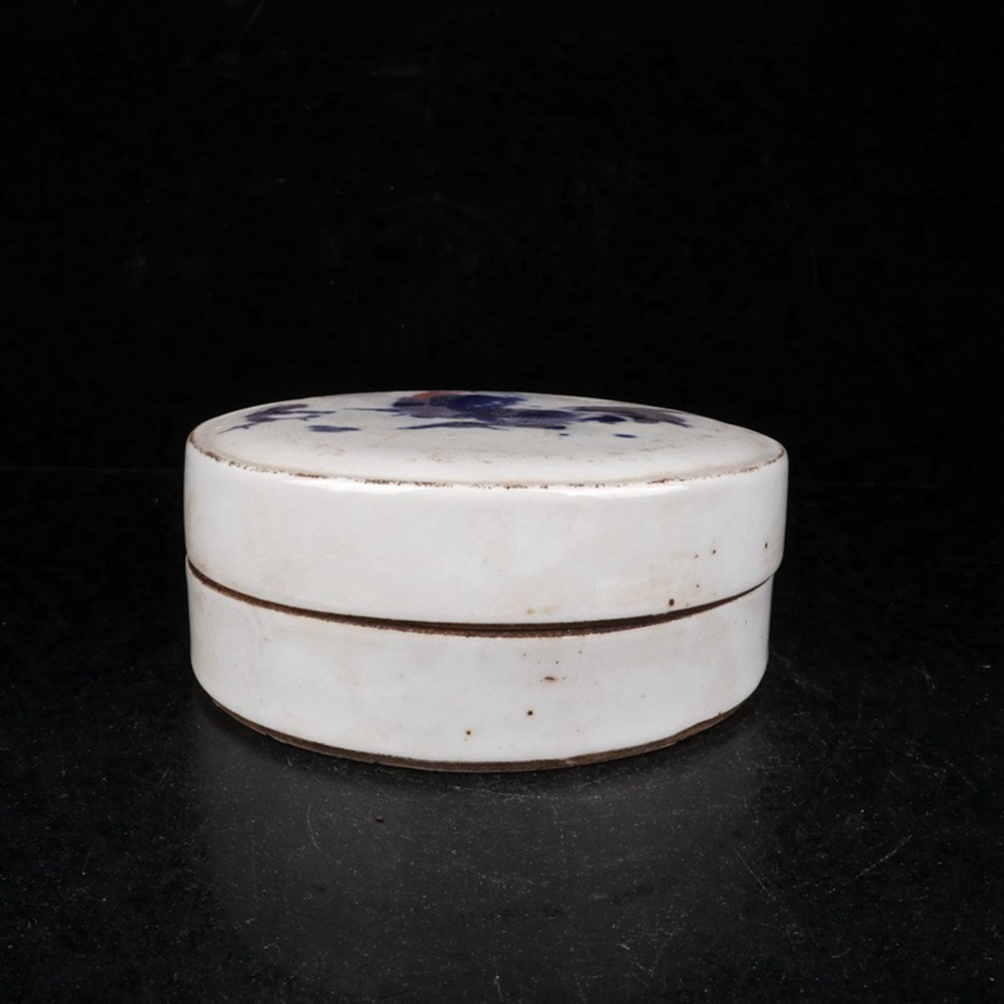 Ceramic blue and white glazed medium color auspicious image printing box