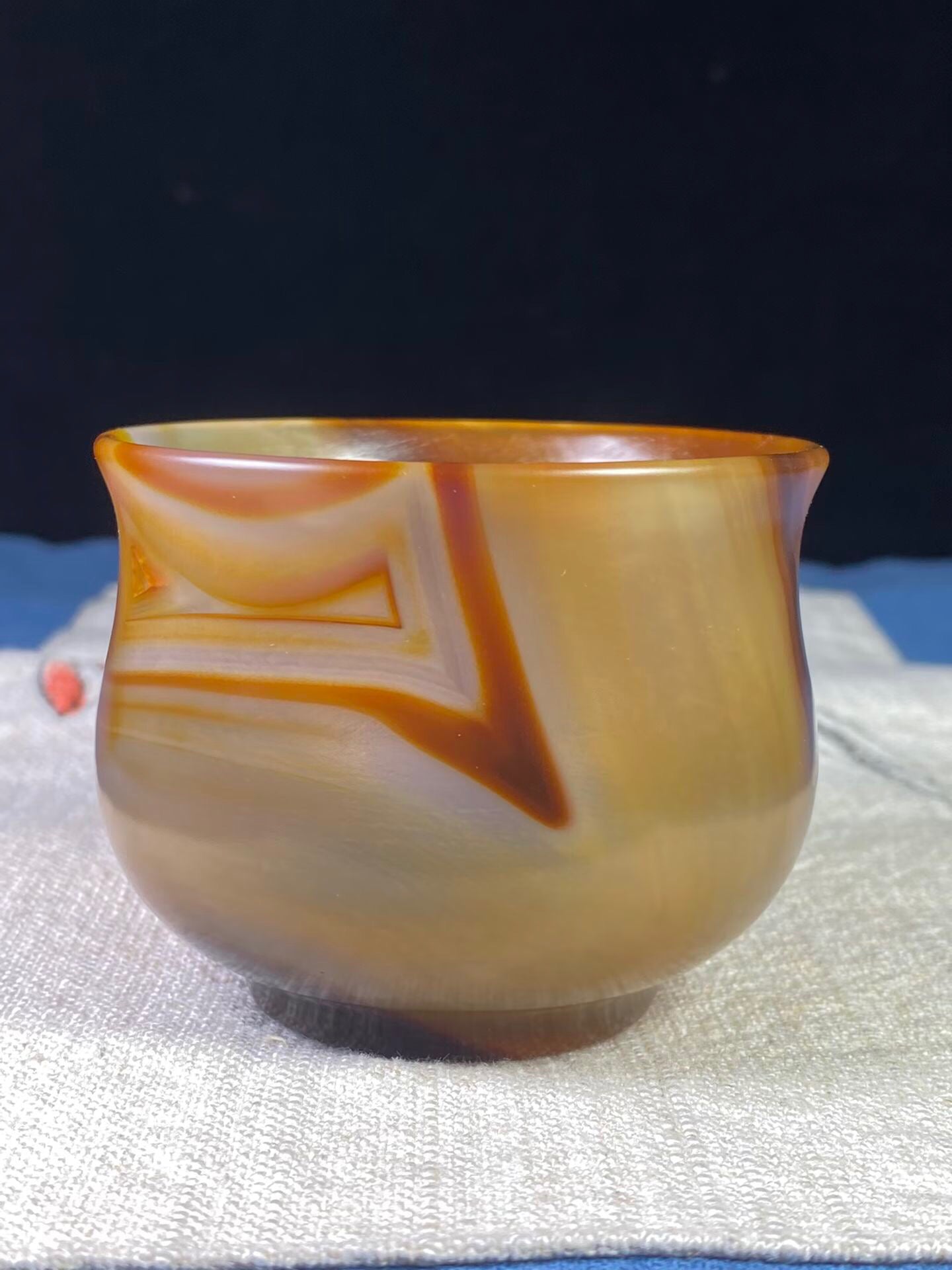 Chinese antique agate carved cup