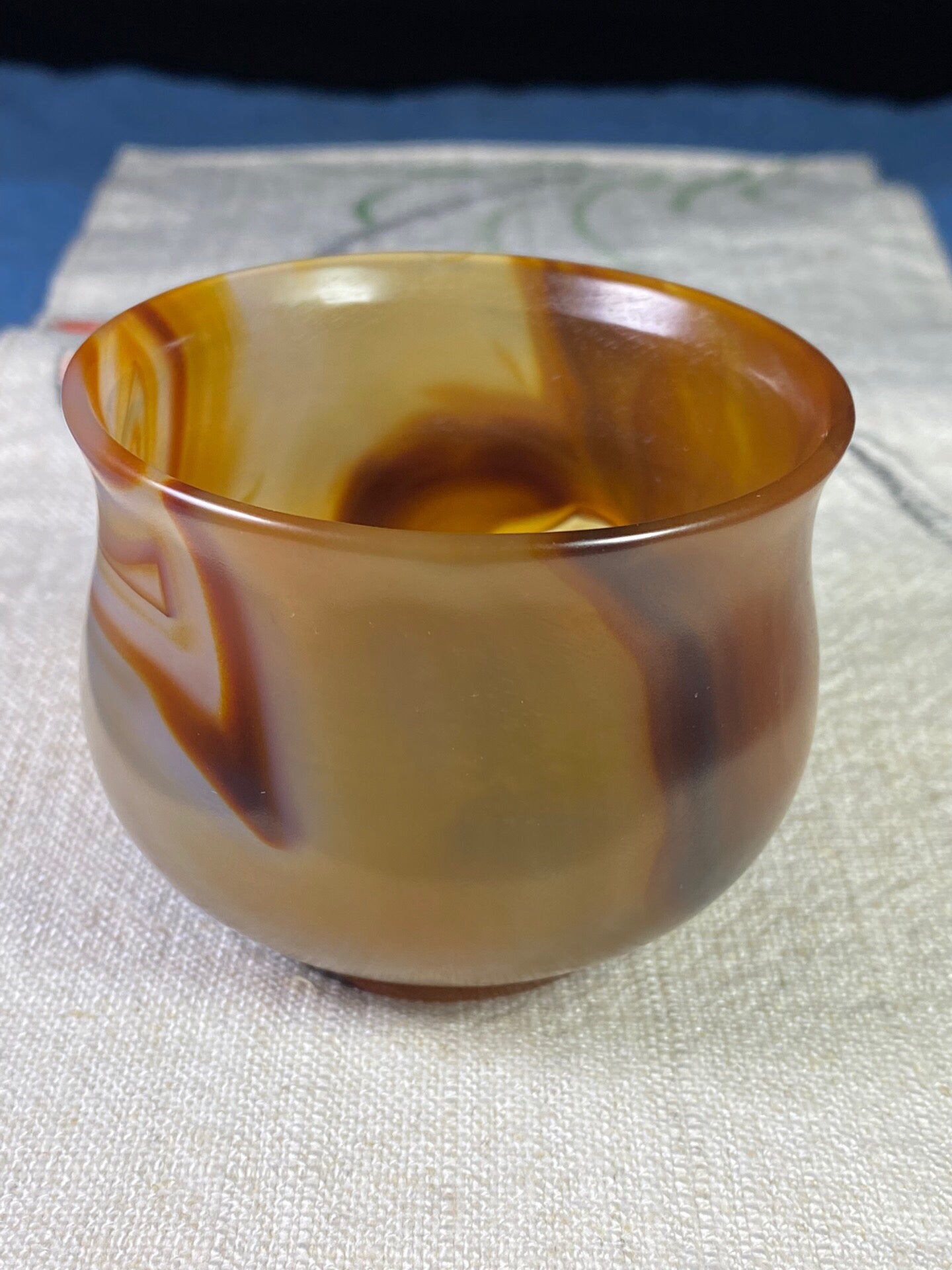 Chinese antique agate carved cup