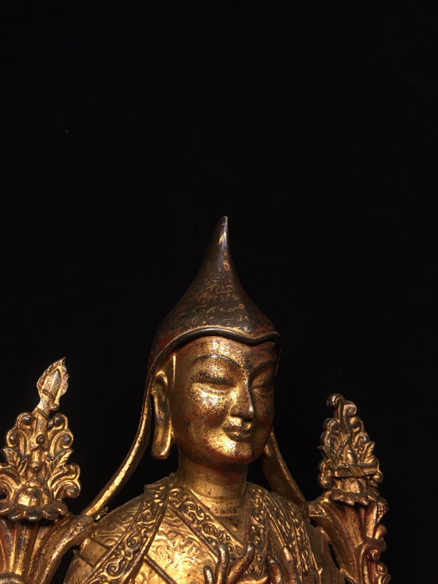 Chinese antique pure copper statue of Zongkhapa Buddha