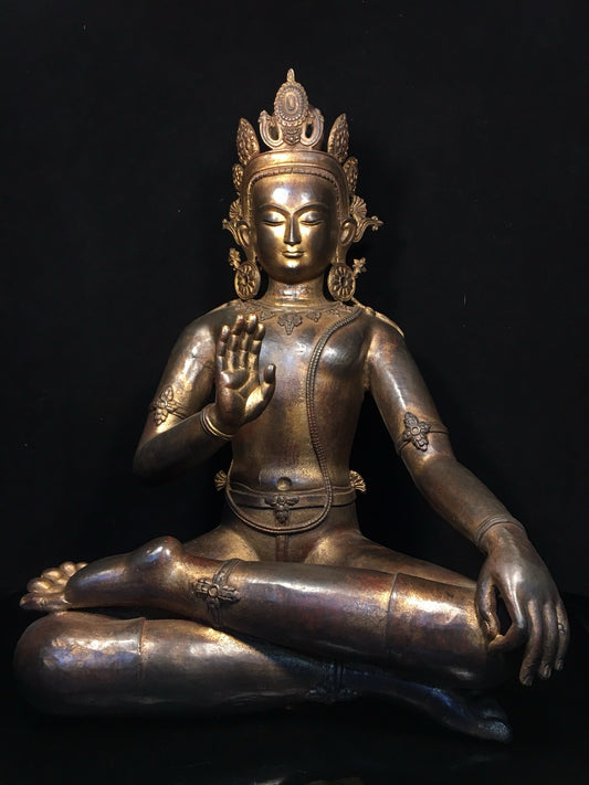 Chinese antique pure copper statue of Avalokitesvara Bodhisattva