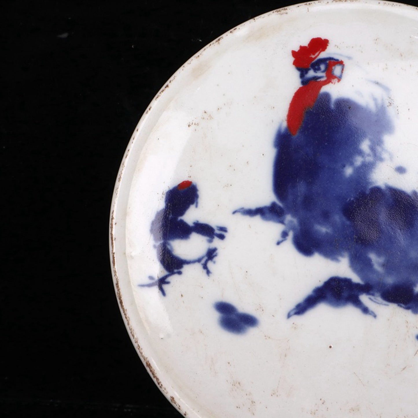 Ceramic blue and white glazed medium color auspicious image printing box