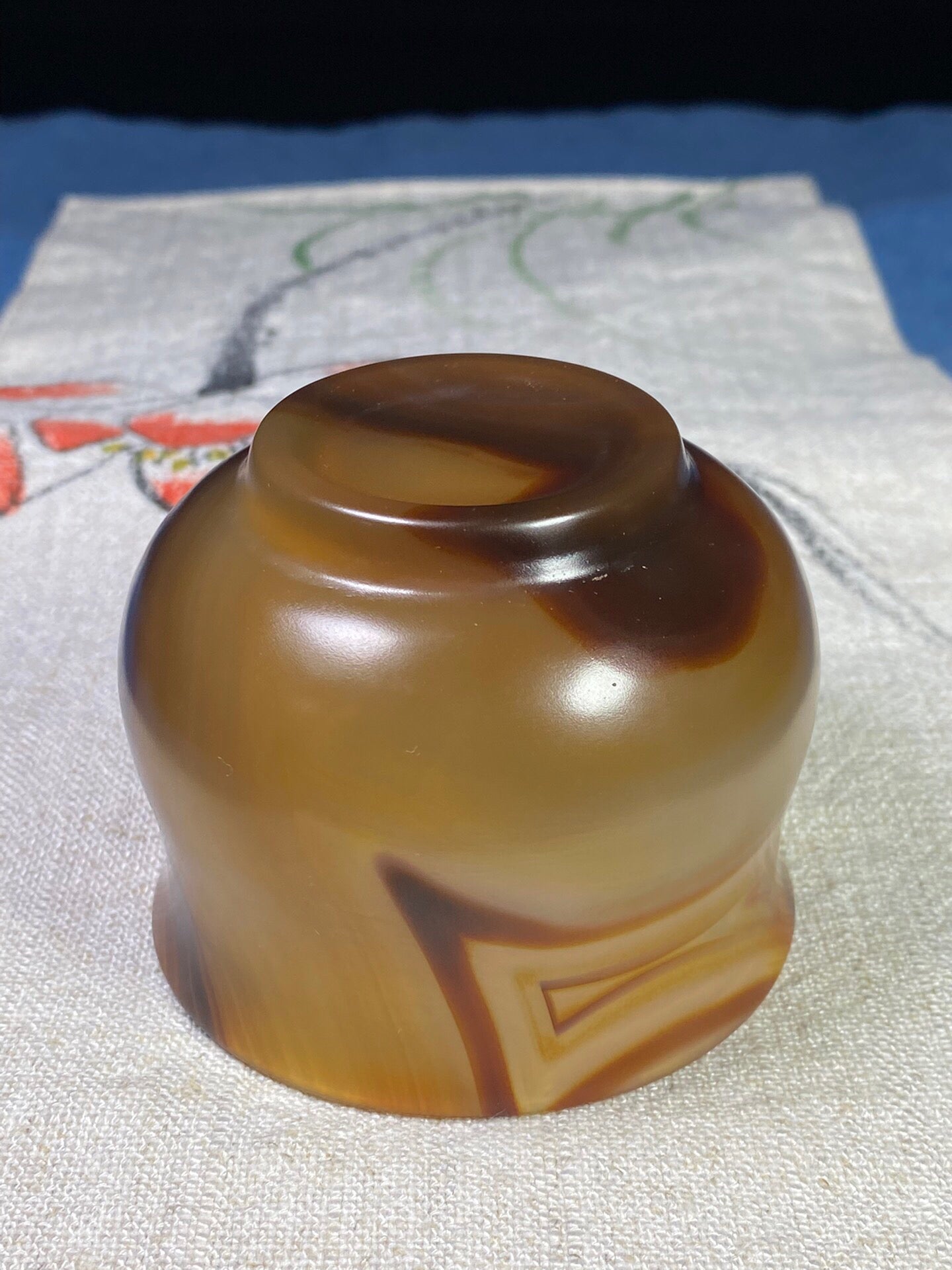 Chinese antique agate carved cup