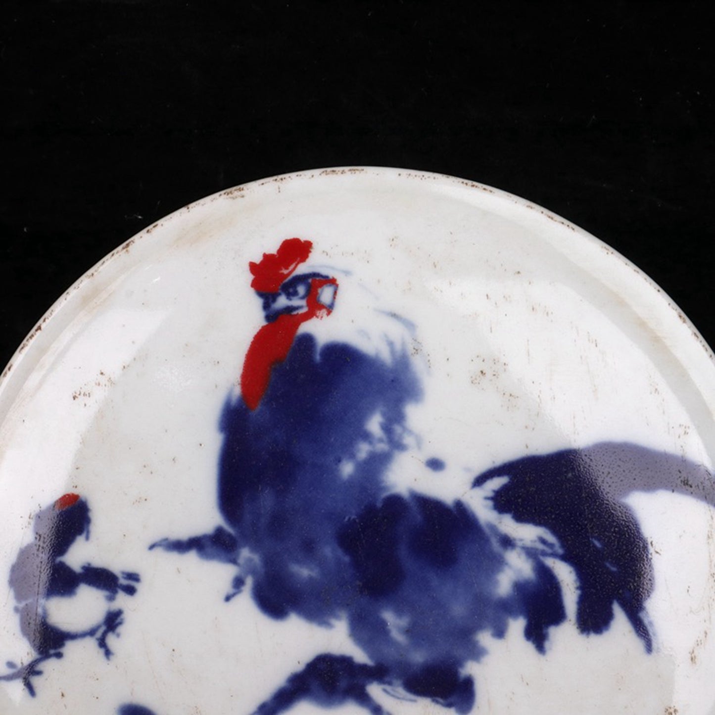 Ceramic blue and white glazed medium color auspicious image printing box