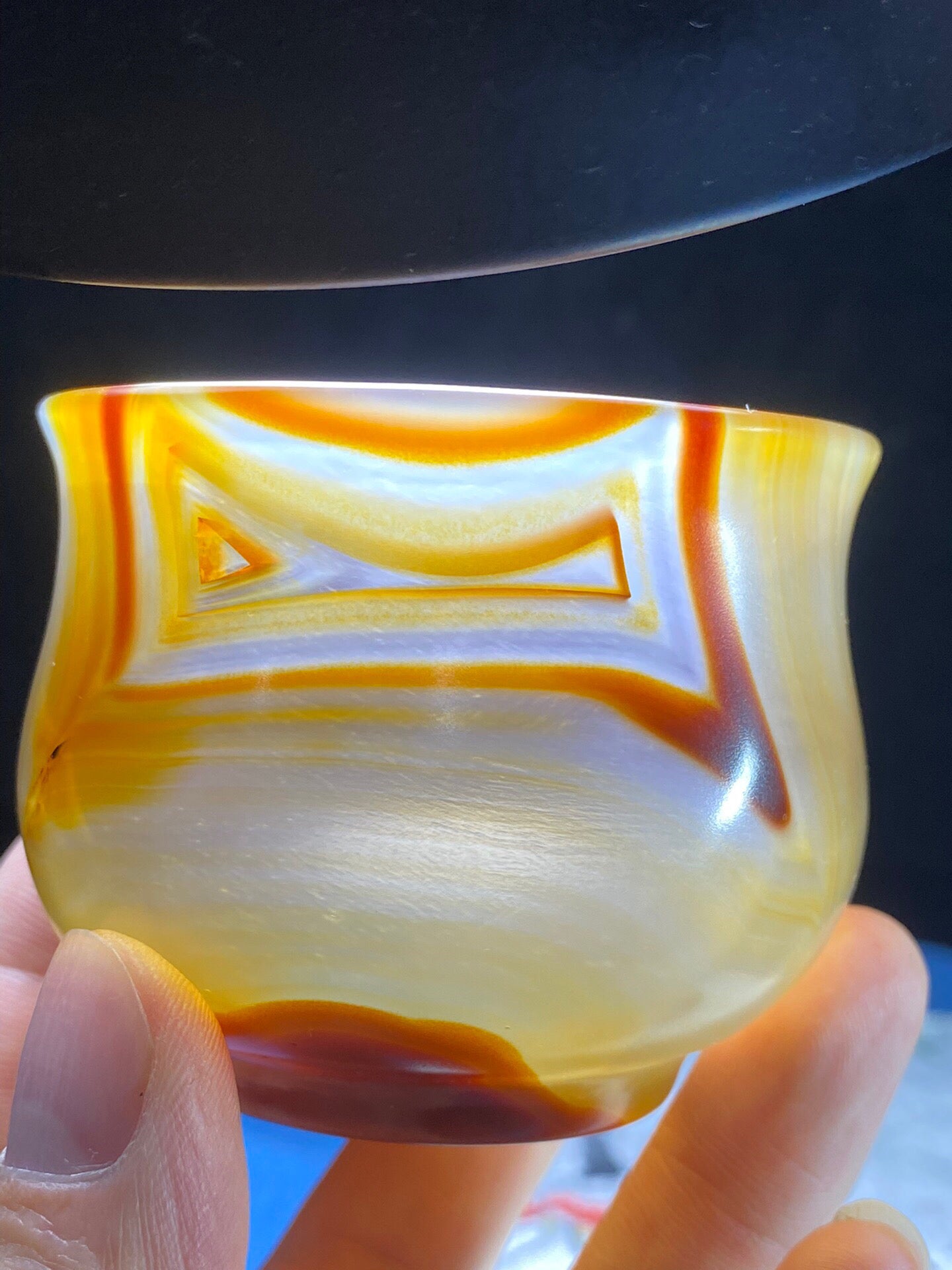 Chinese antique agate carved cup