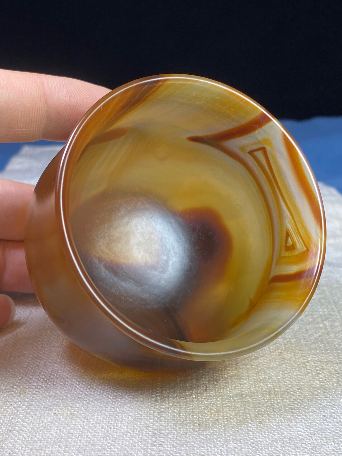 Chinese antique agate carved cup