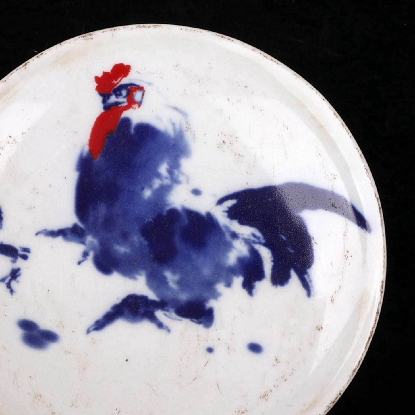 Ceramic blue and white glazed medium color auspicious image printing box