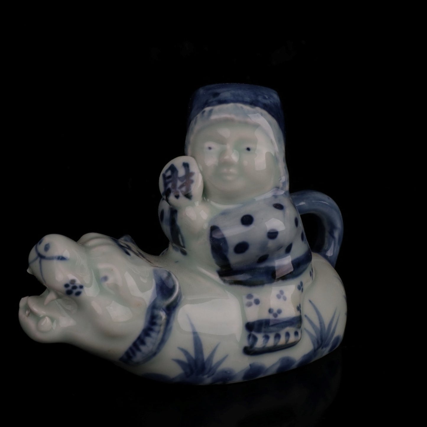 Ceramic Blue and White Boy Tiger Little Water Drop