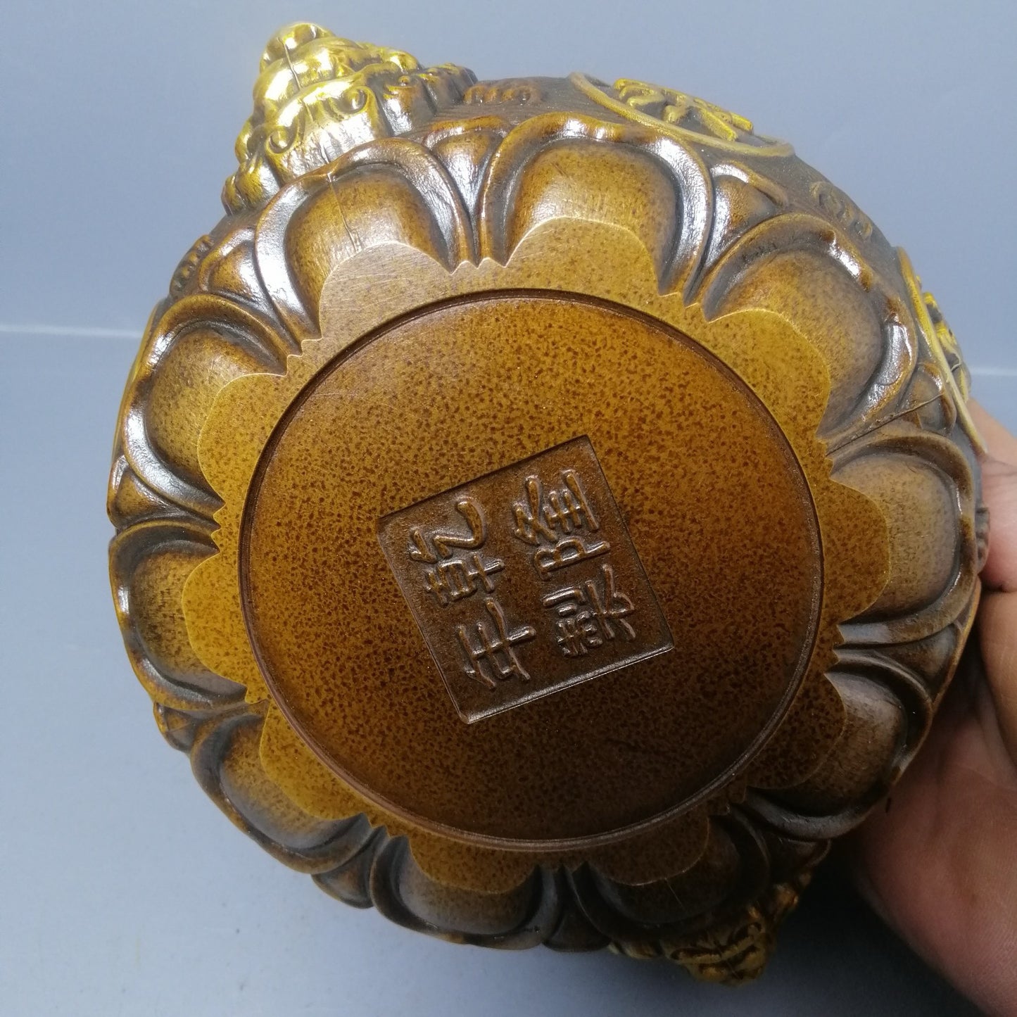 Chinese antique pure copper treasure pot ornaments