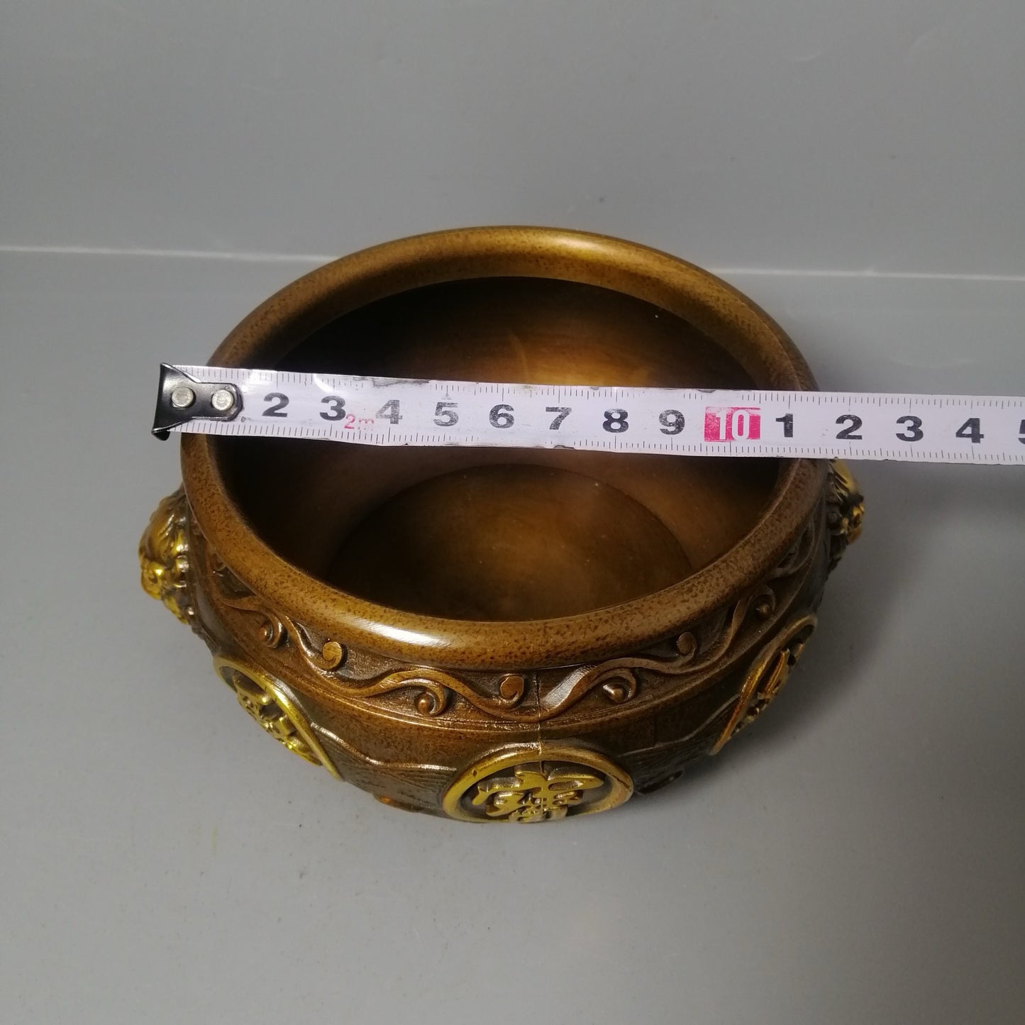Chinese antique pure copper treasure pot ornaments