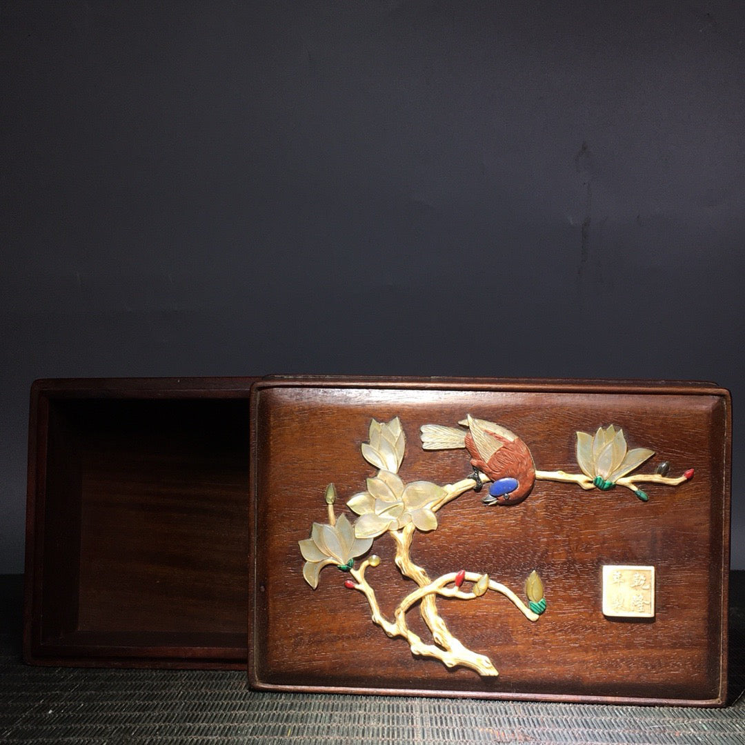 Hua Li Mu Bai Bao inlaid multi treasure box