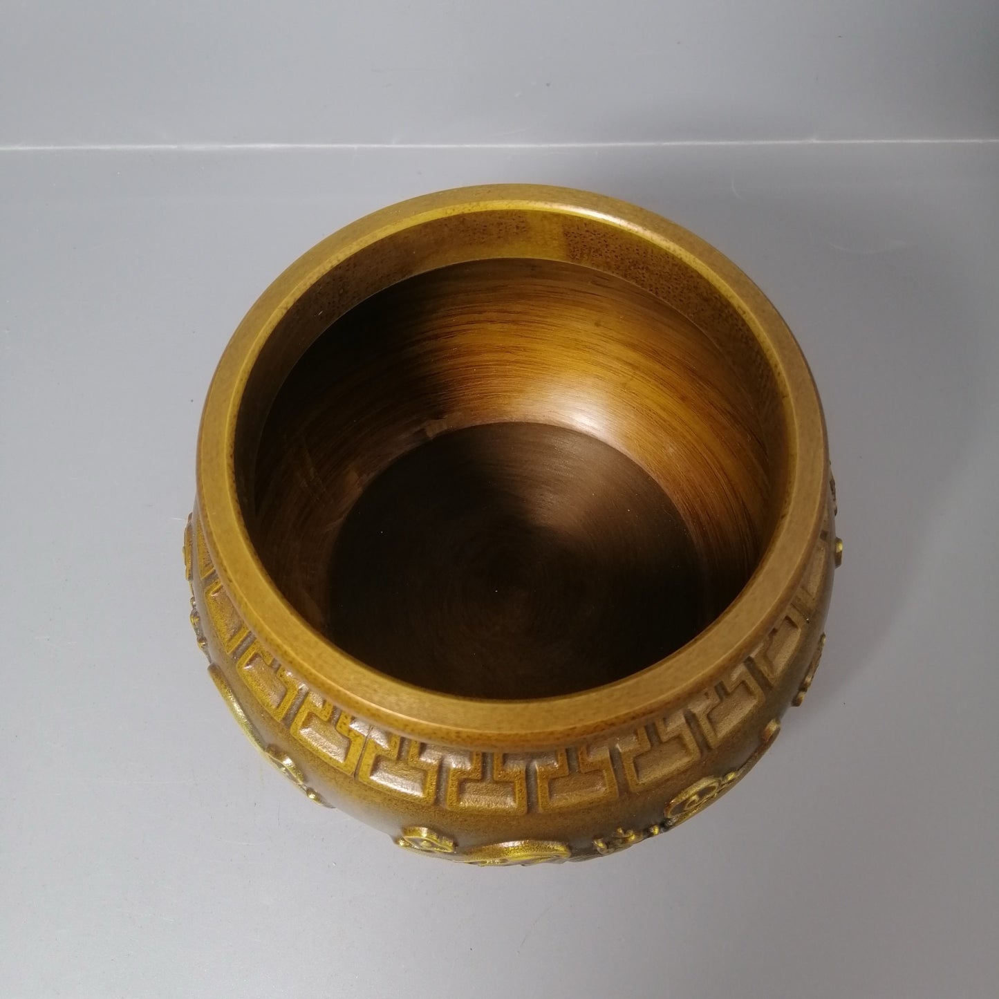 Chinese antique pure copper bat jar ornament