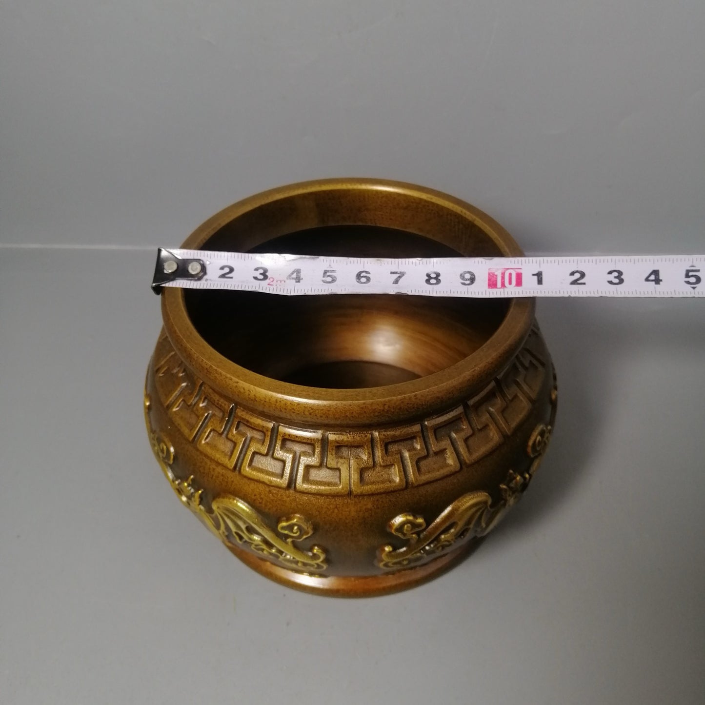 Chinese antique pure copper bat jar ornament