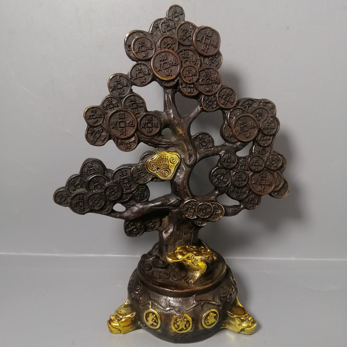 Chinese antique pure copper treasure pot ornaments