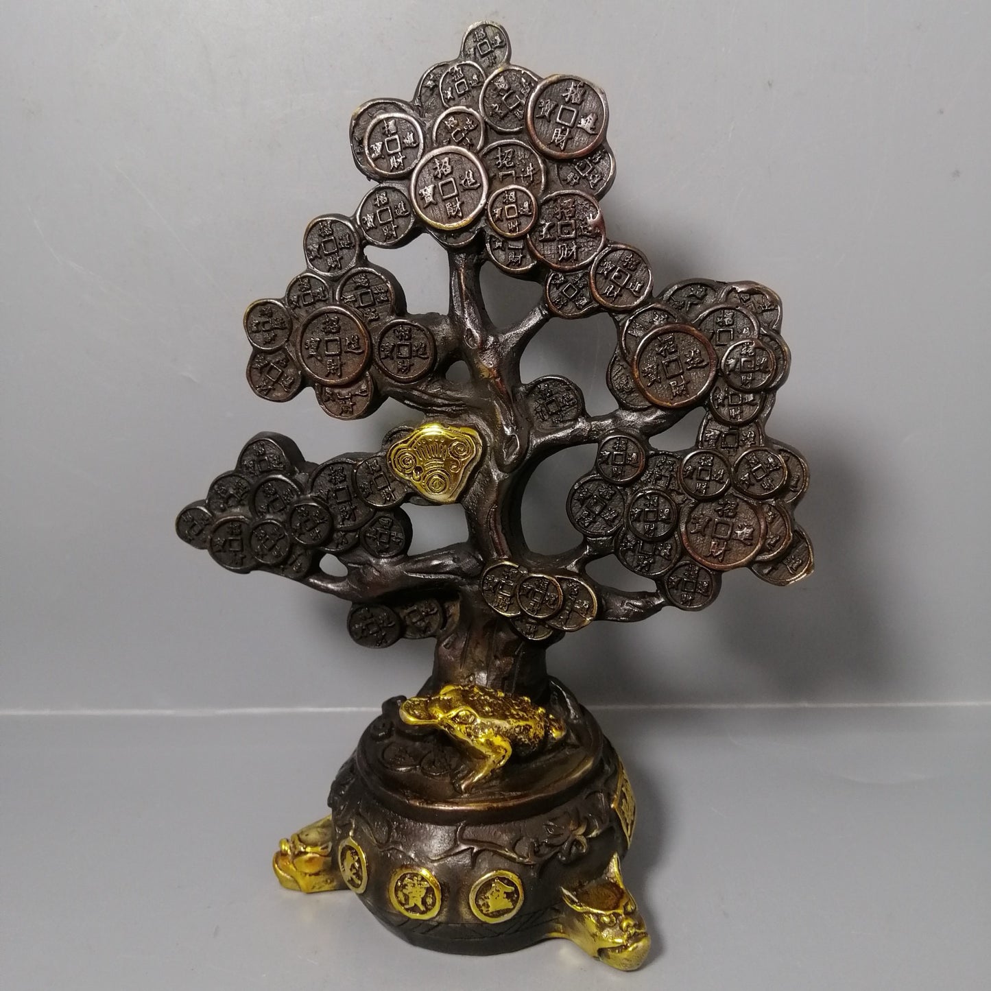 Chinese antique pure copper treasure pot ornaments