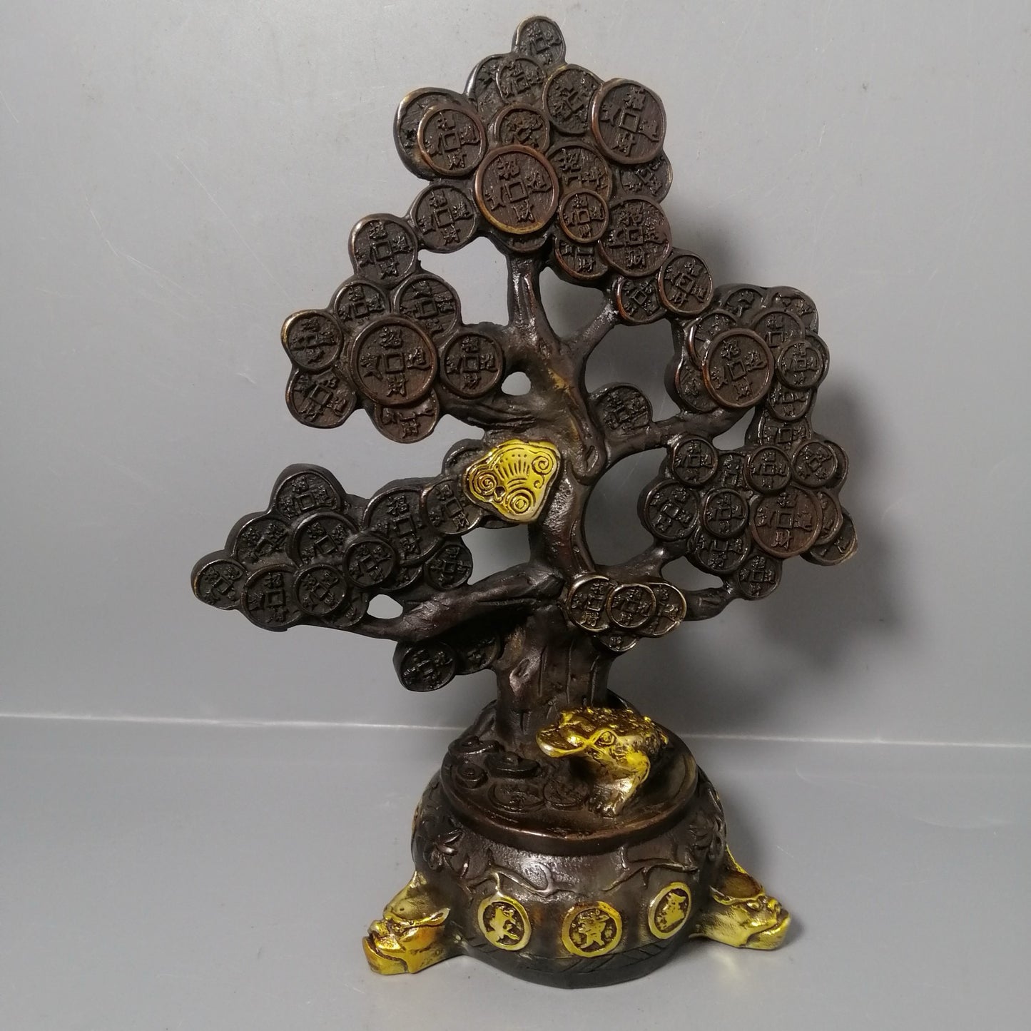Chinese antique pure copper treasure pot ornaments